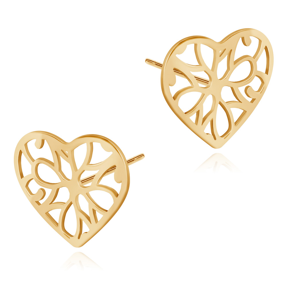 Aretes de plata esterlina de 925 (milésimas) chapados en oro para una amiga