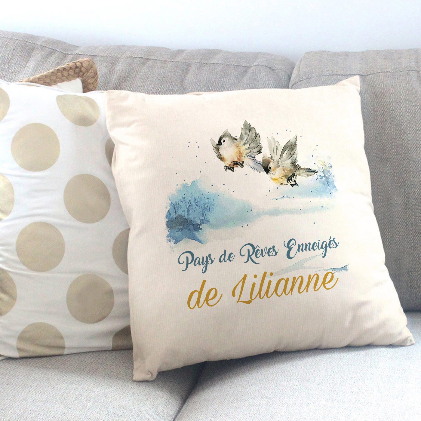 Almohada personalizada para niña con impresión de Navidad - Murrano