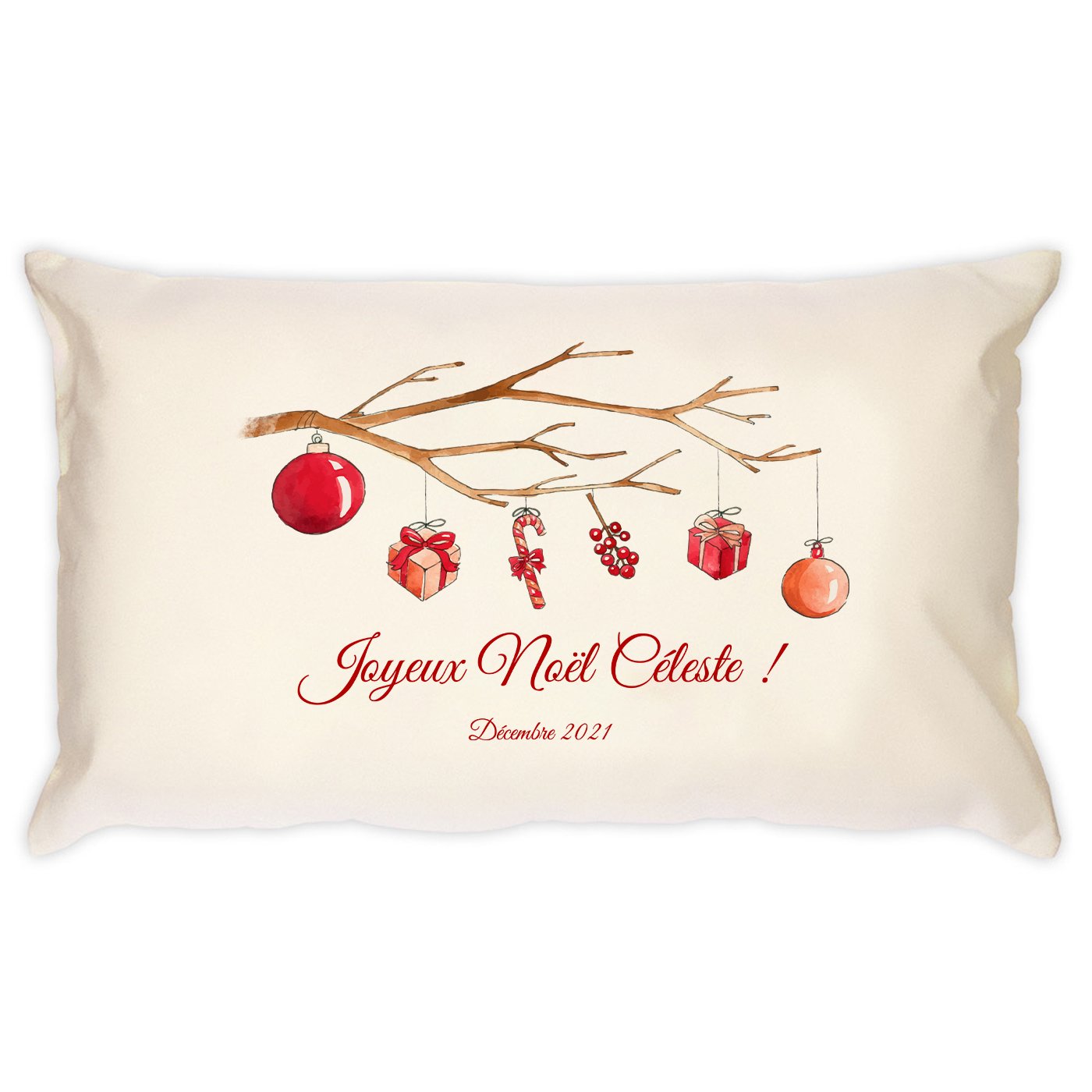 Almohada de algodón Murrano con impresión para una amiga en Navidad