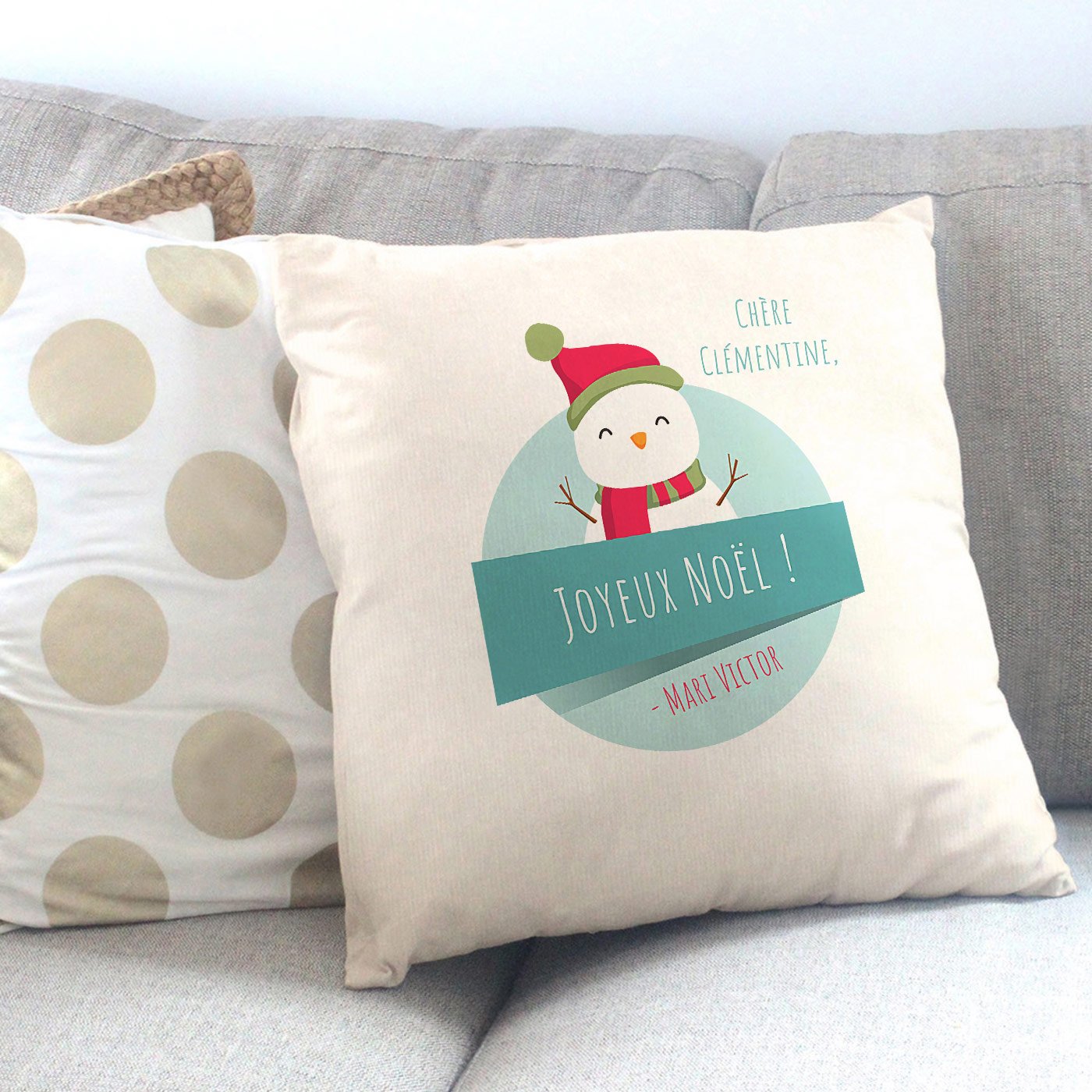 Oreiller en coton Murrano imprimé pour épouse à Noël