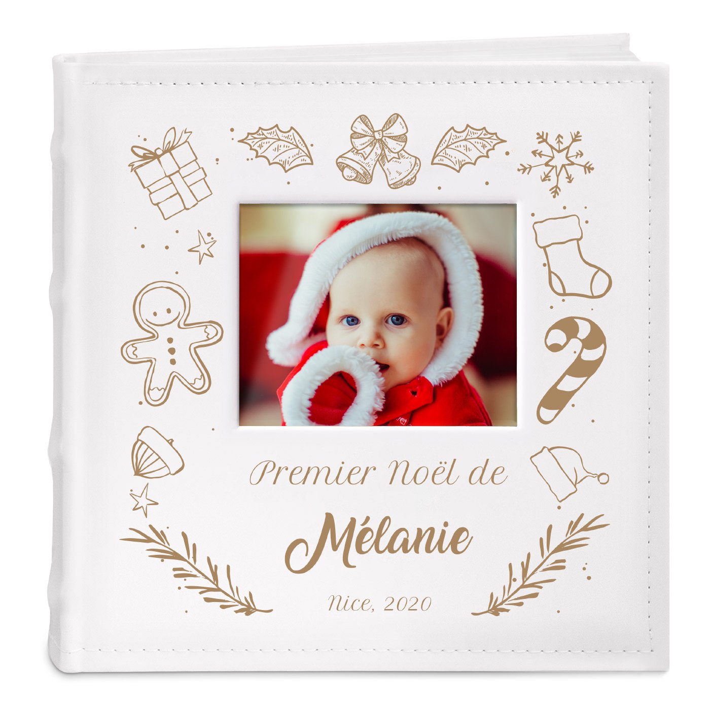 Murrano Personalized Photo Album for Girl's First Christmas