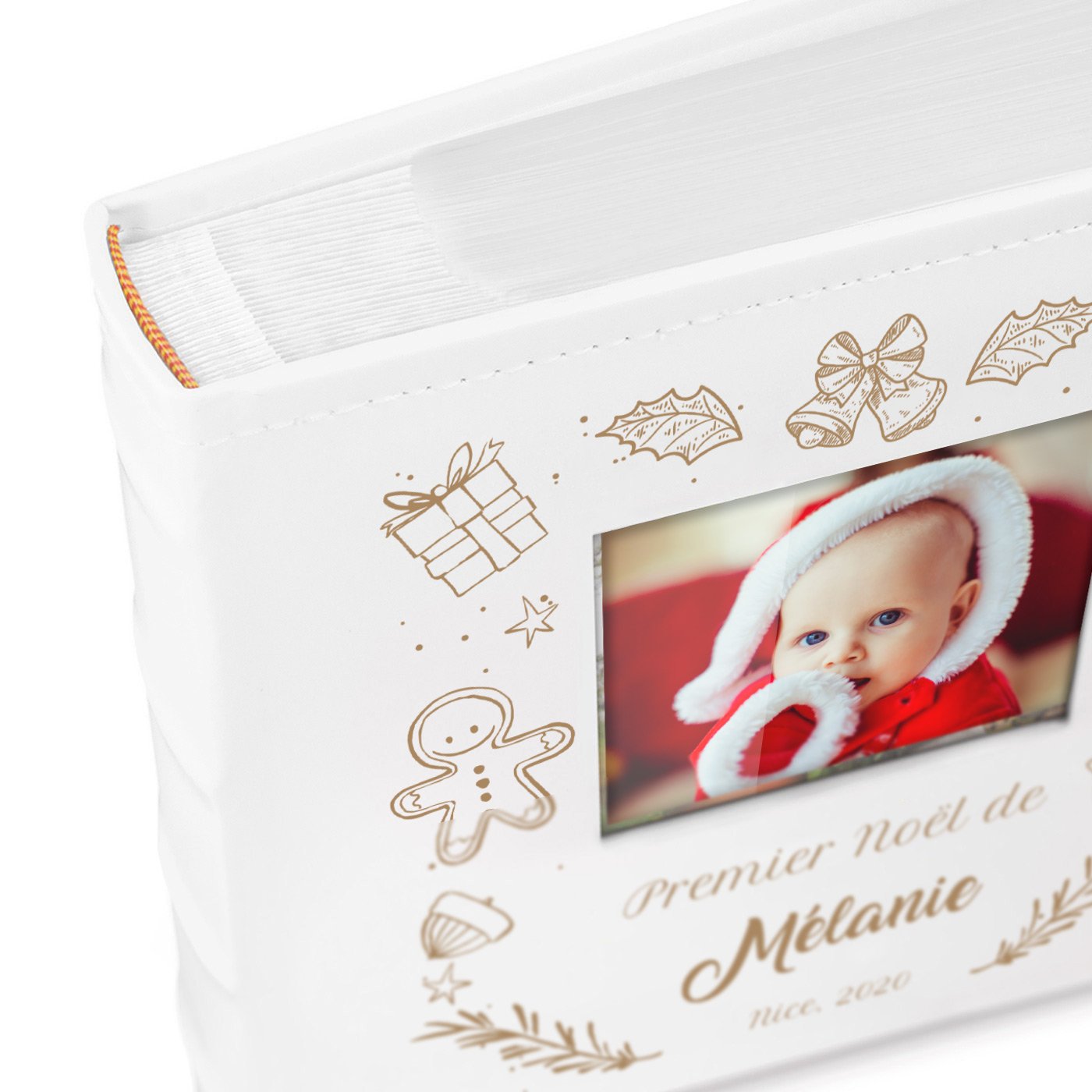 Murrano Personalized Photo Album for Girl's First Christmas