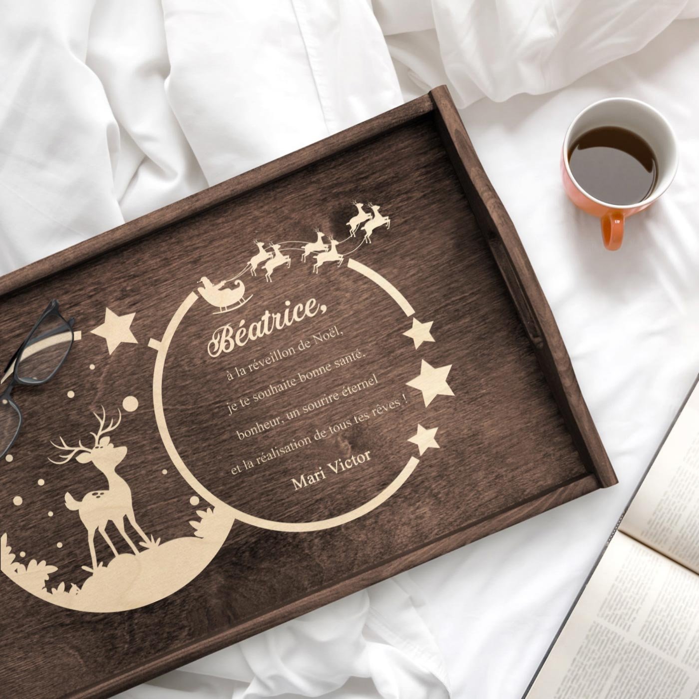 Bandeja de cama personalizada Murrano para mujer