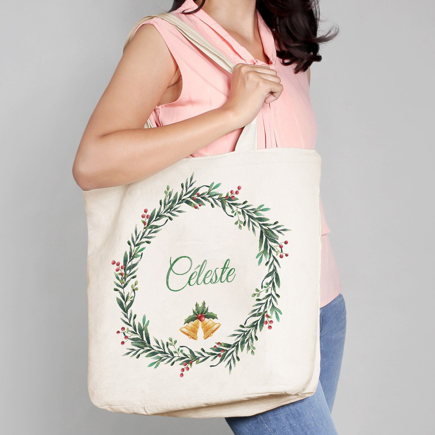 Bolso de cotón personalizado Murrano para mujer por Navidad
