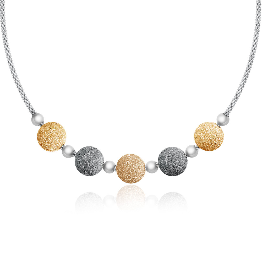Collar de plata de ley Murrano con grabado para mamá