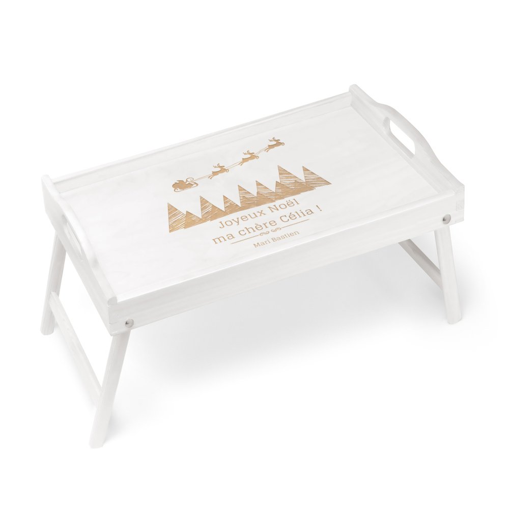 Bandeja de cama plegable Murrano con grabado para esposa en Navidad