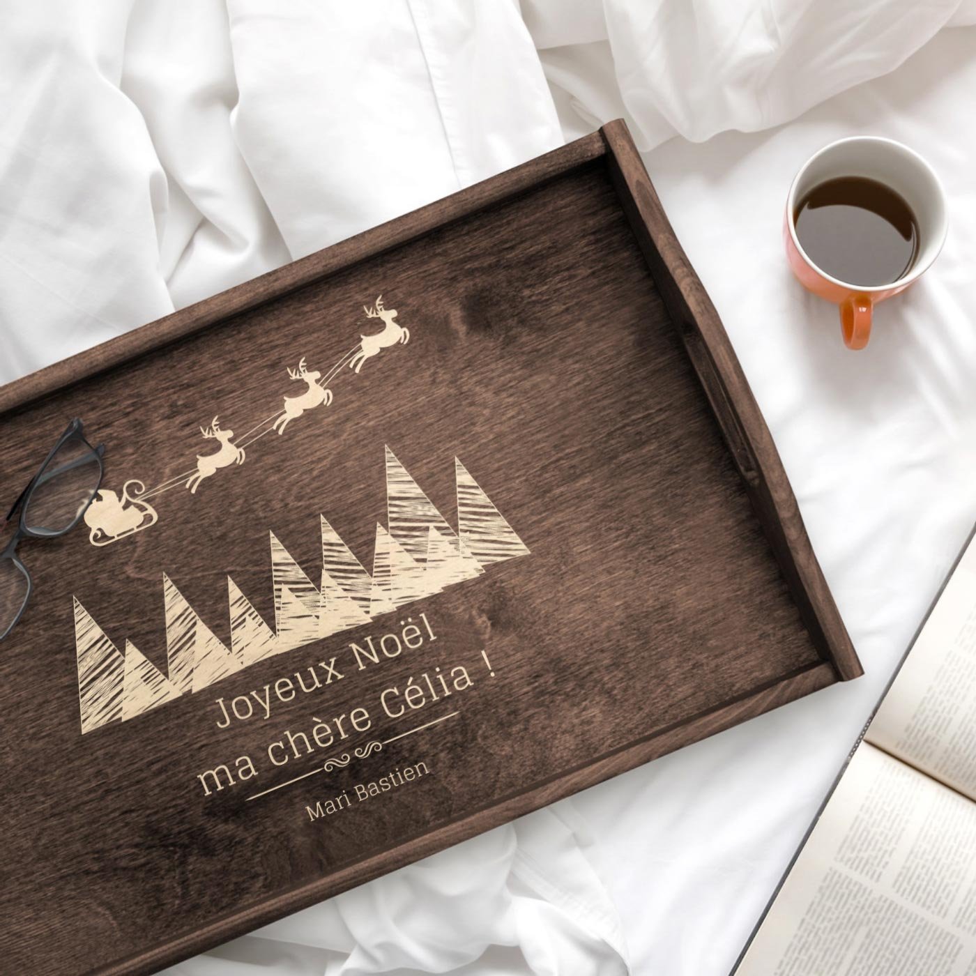 Bandeja de cama personalizada Murrano para ella