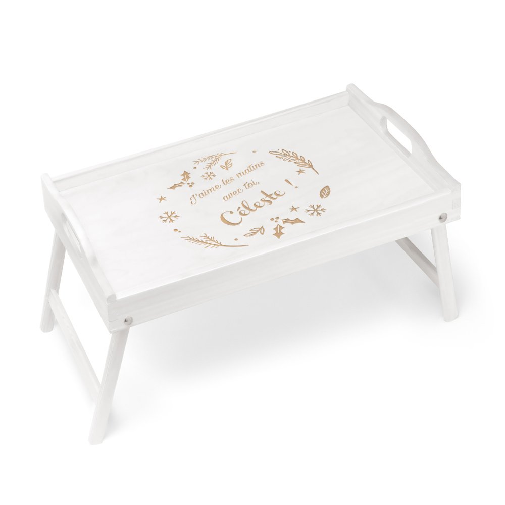 Bandeja de cama plegable personalizada para ella para Navidad