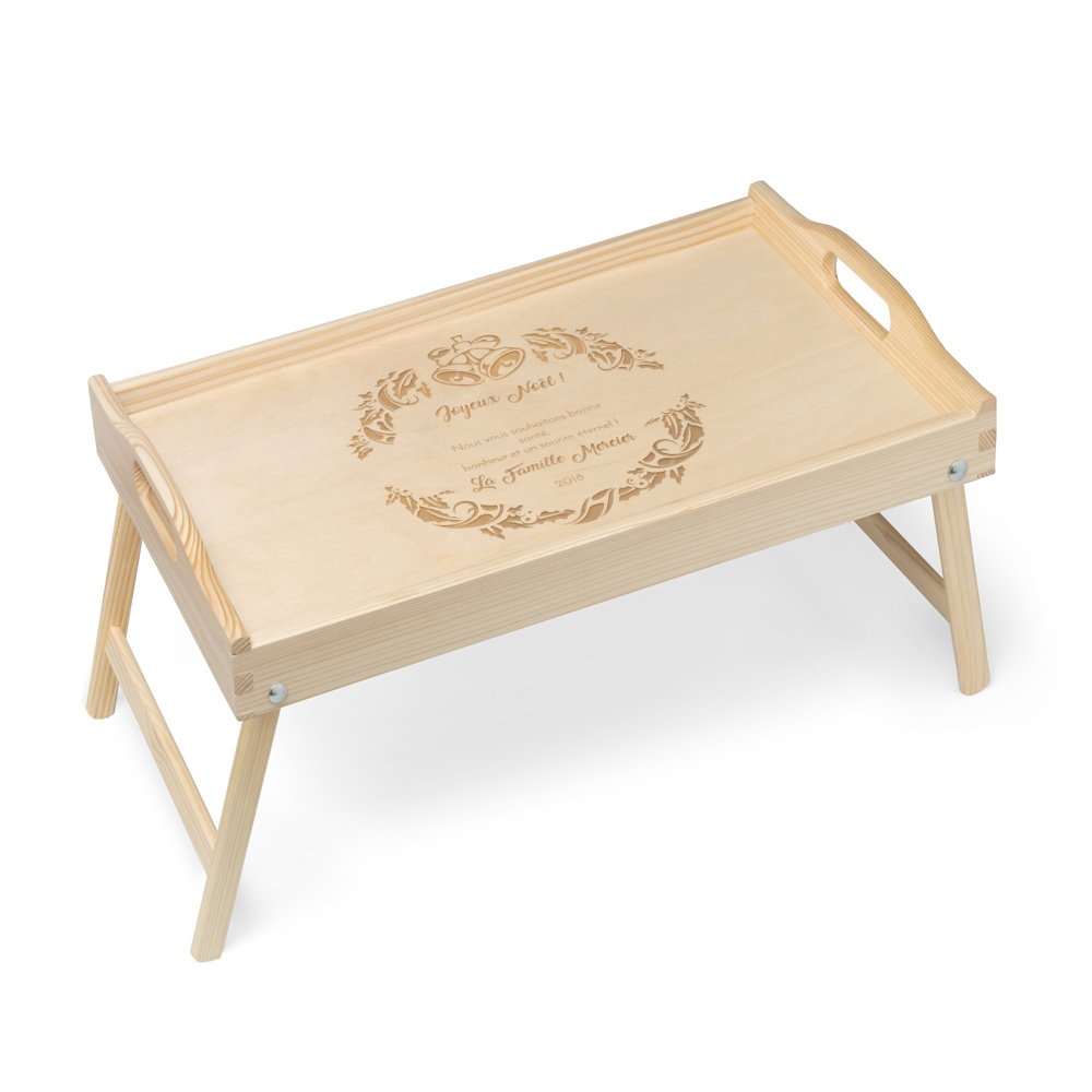 Traya de cama plegable de madera natural personalizada Murrano