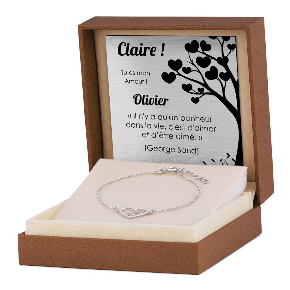 Bracelete de plata de Murrano con grabado para una amiga