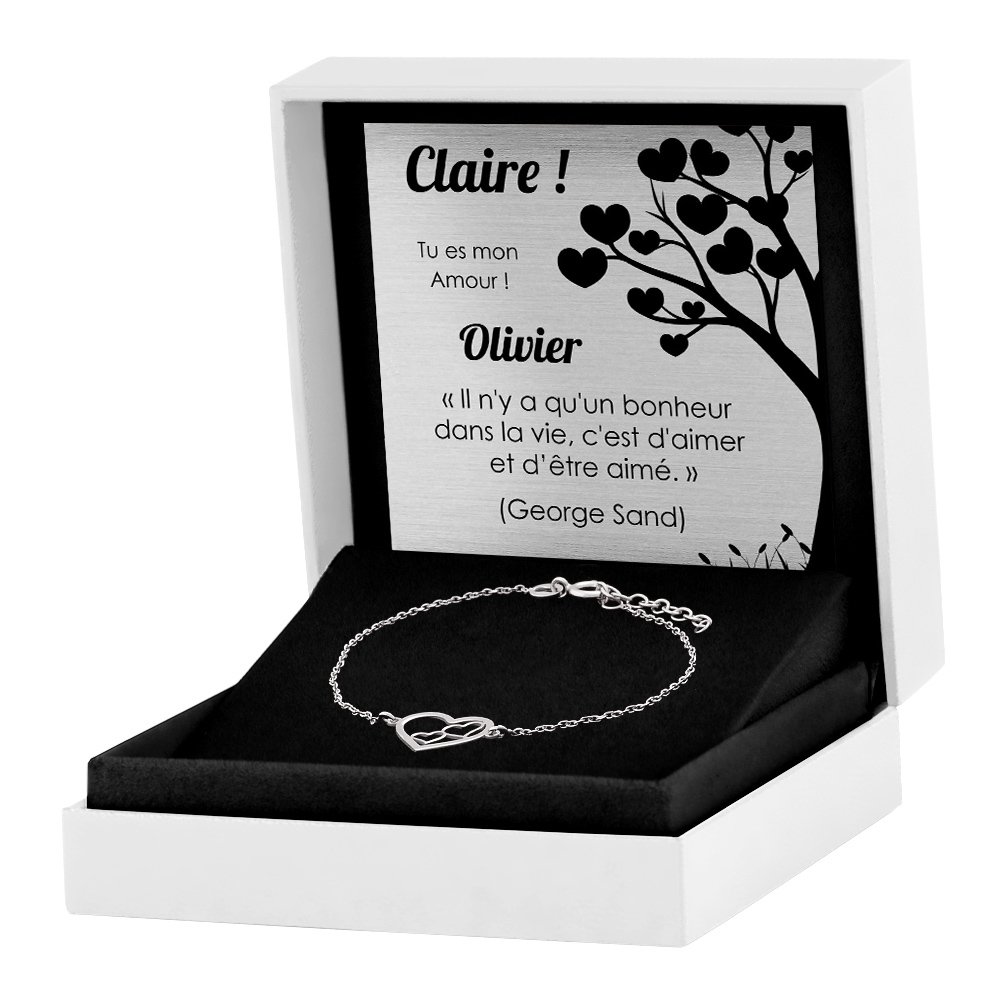 Bracelete de plata de Murrano con grabado para una amiga