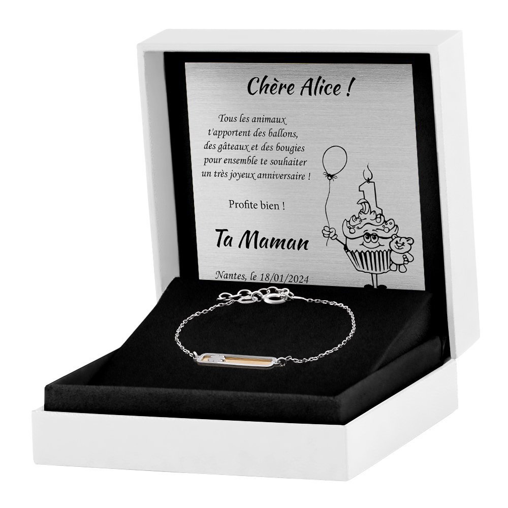 Pulseras de plata de ley con oro de Murrano grabadas para nieta