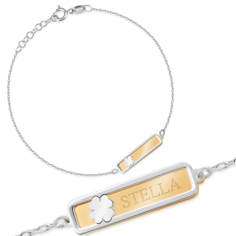 Pulseras de plata de ley con oro de Murrano grabadas para nieta