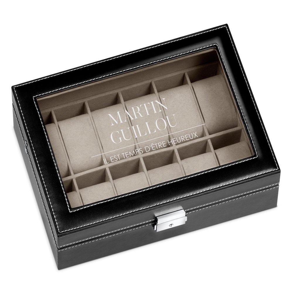 Caja de relojes personalizada Murrano para hombre - Regalo del Día de San Valentín