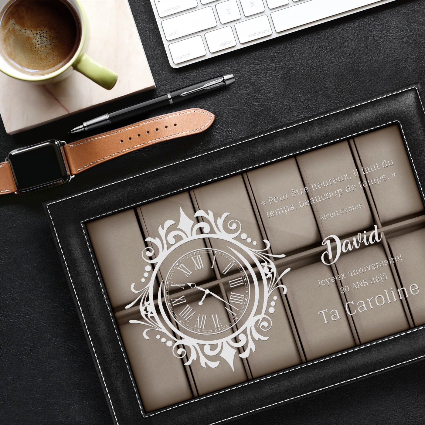 Murrano Custom Watch Box for Men's 30th Birthday