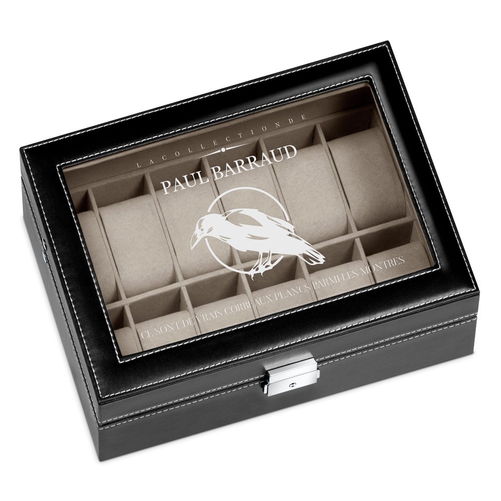 Caja de reloj personalizada Murrano para el cumpleaños de un hombre