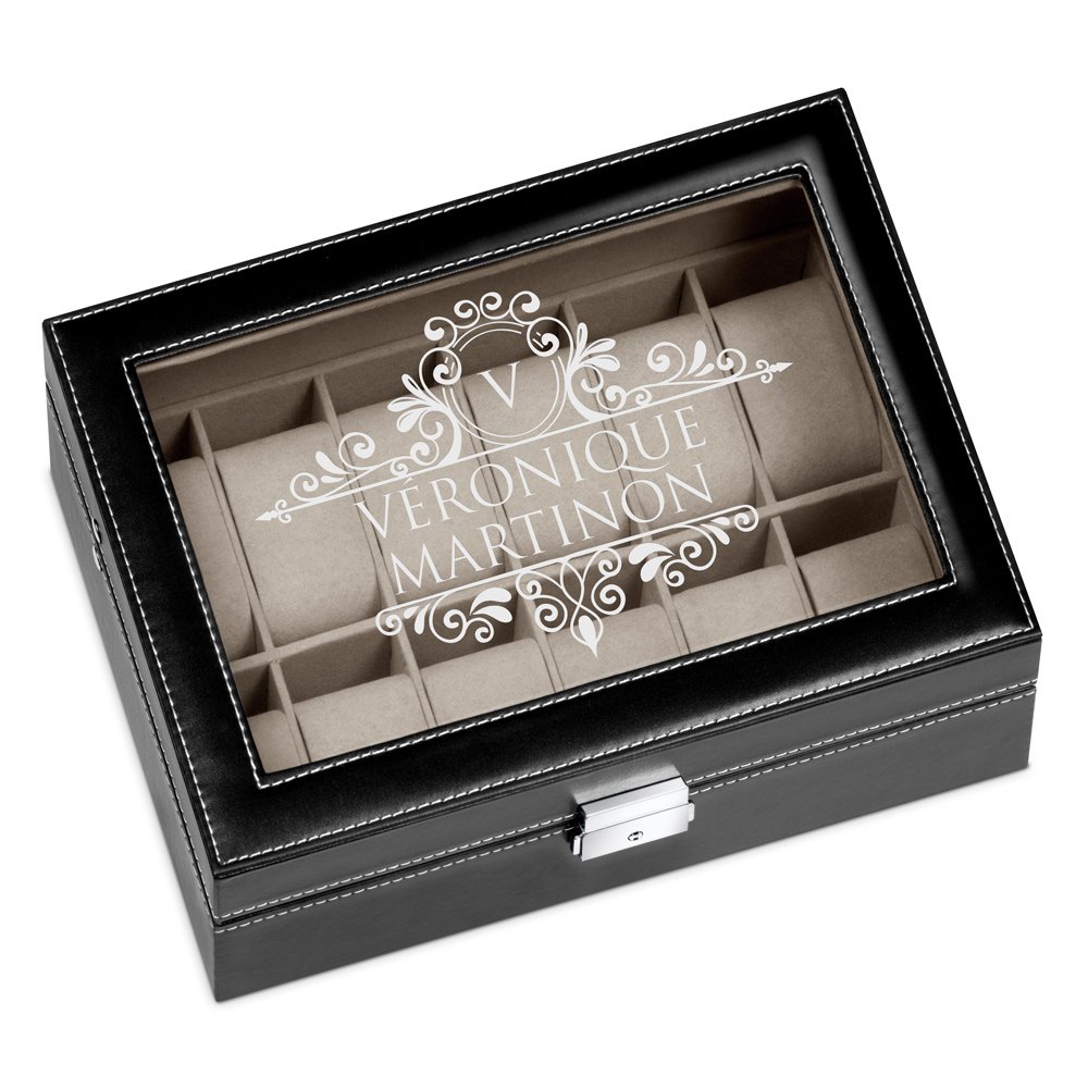 Caja de relojes personalizada de Murrano para el cumpleaños de una mujer