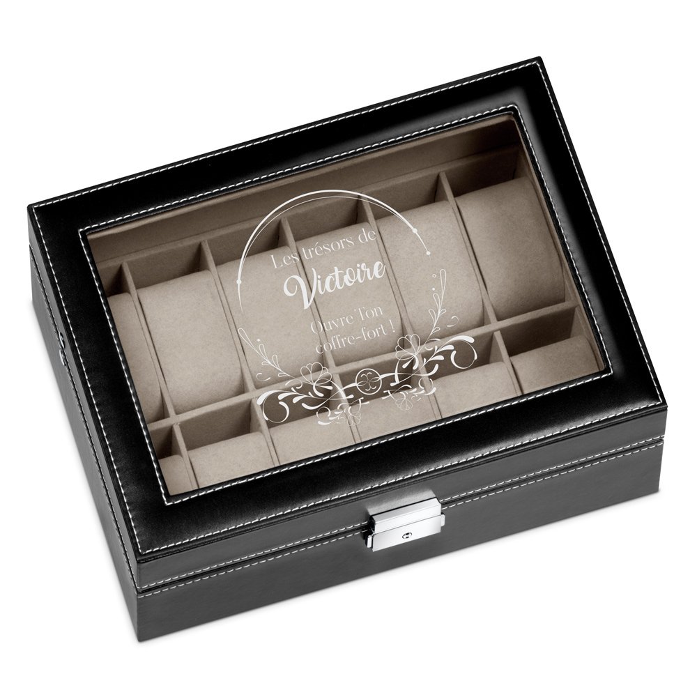 Caja para relojes Murrano personalizada para mujer con grabado para aniversario de boda