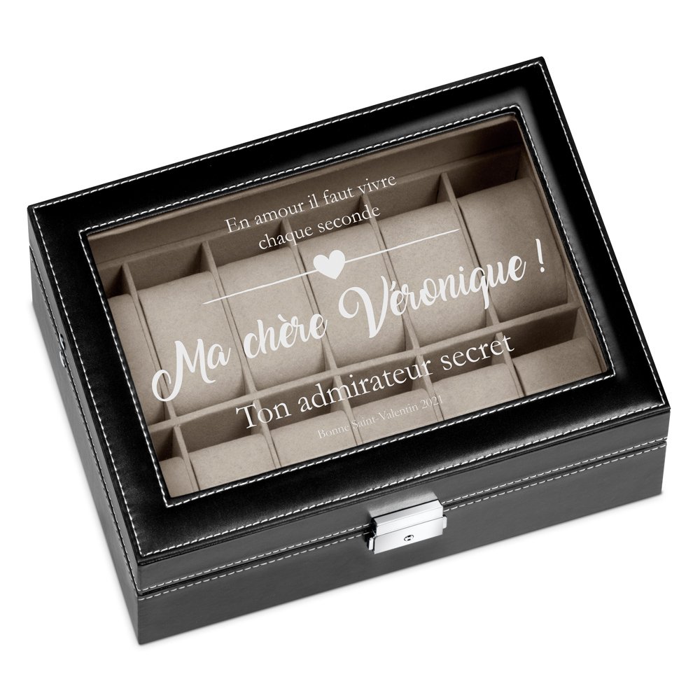 Caja de relojes personalizada Murrano para mujer - Regalo de San Valentín