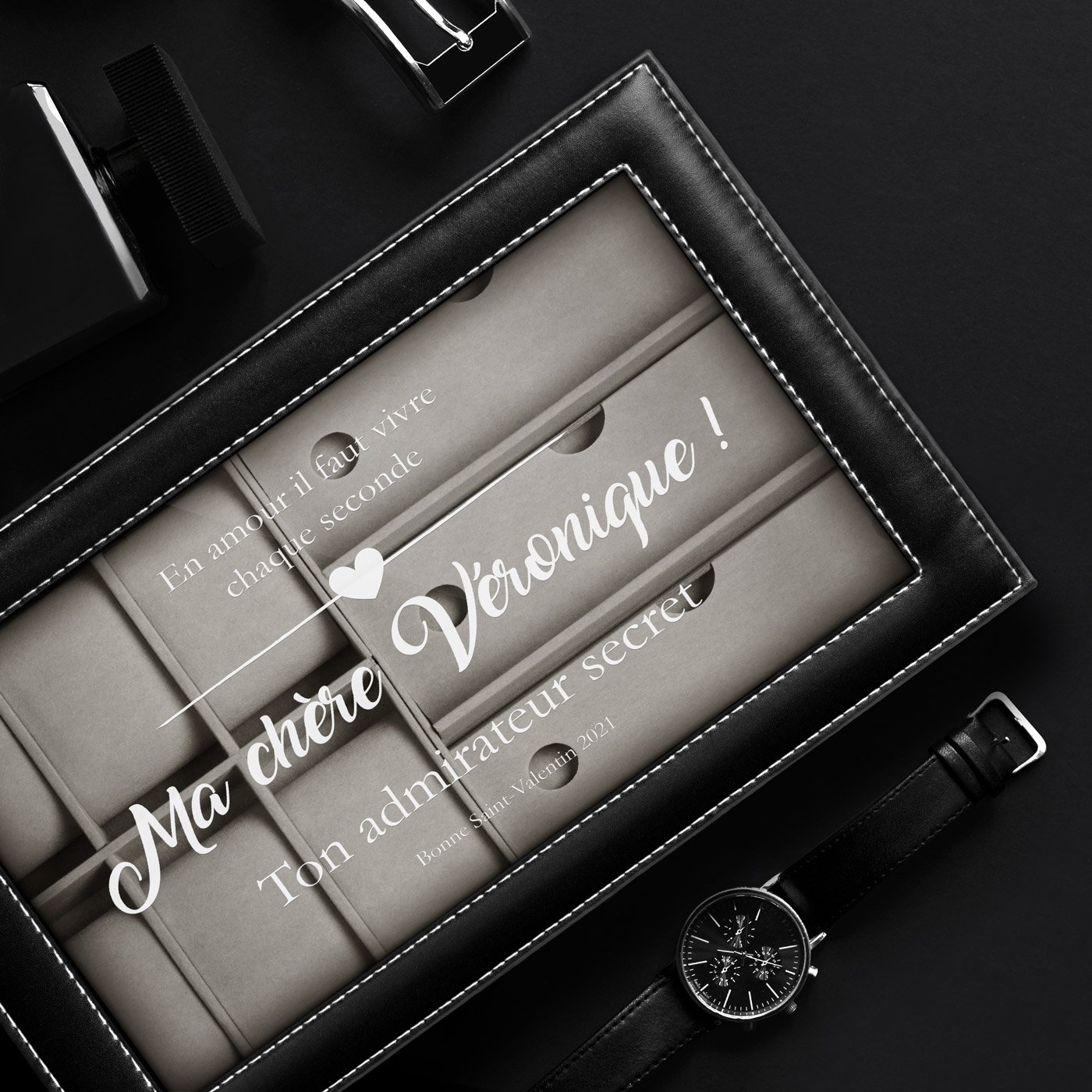 Caja personalizada Murrano para relojes y gafas de mujer