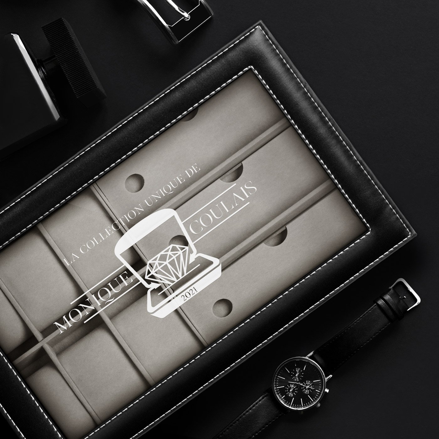 Murrano Personalized Watch and Glasses Case for a Girlfriend's Birthday