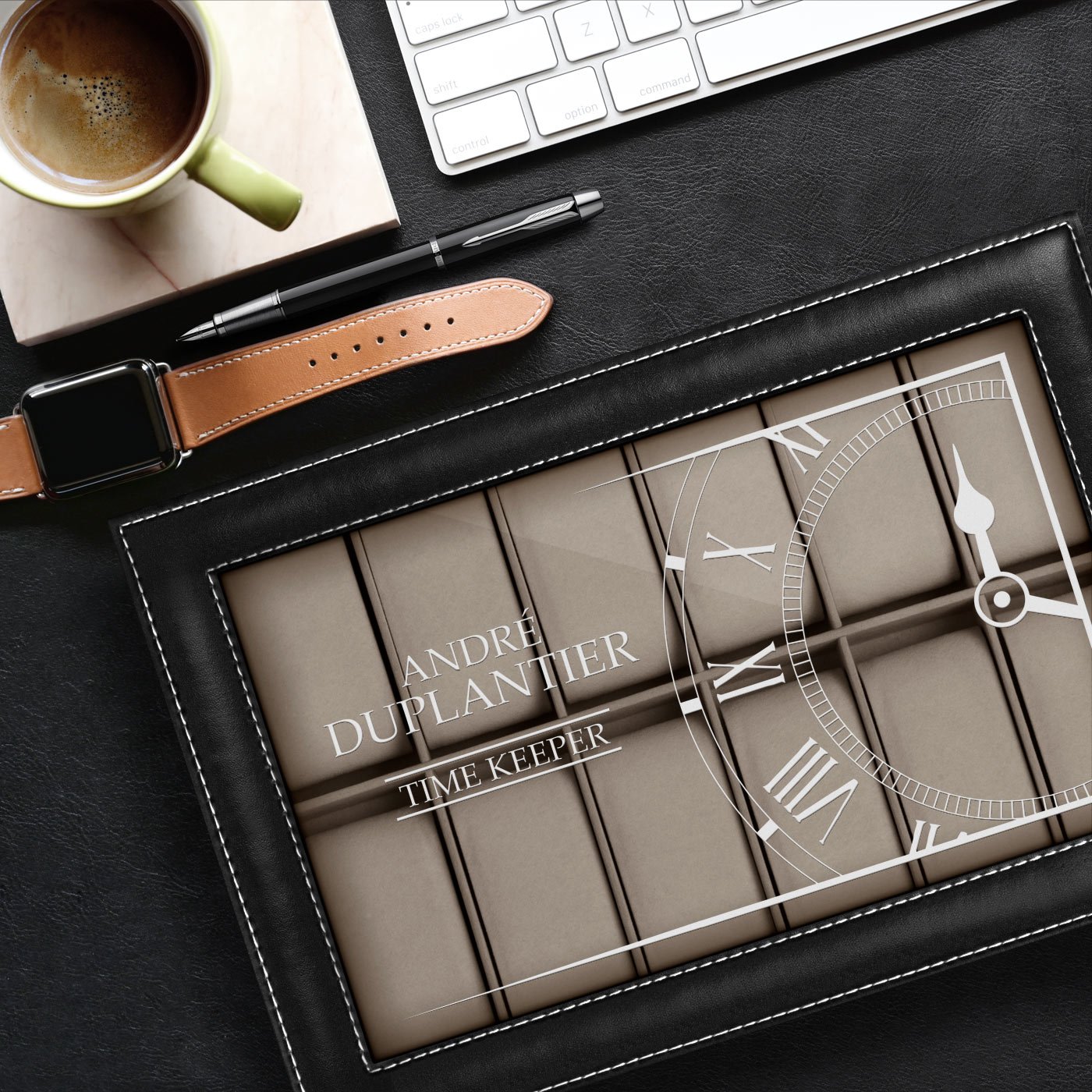 Murrano Watch Box with Engraving for a Friend for Valentine's Day