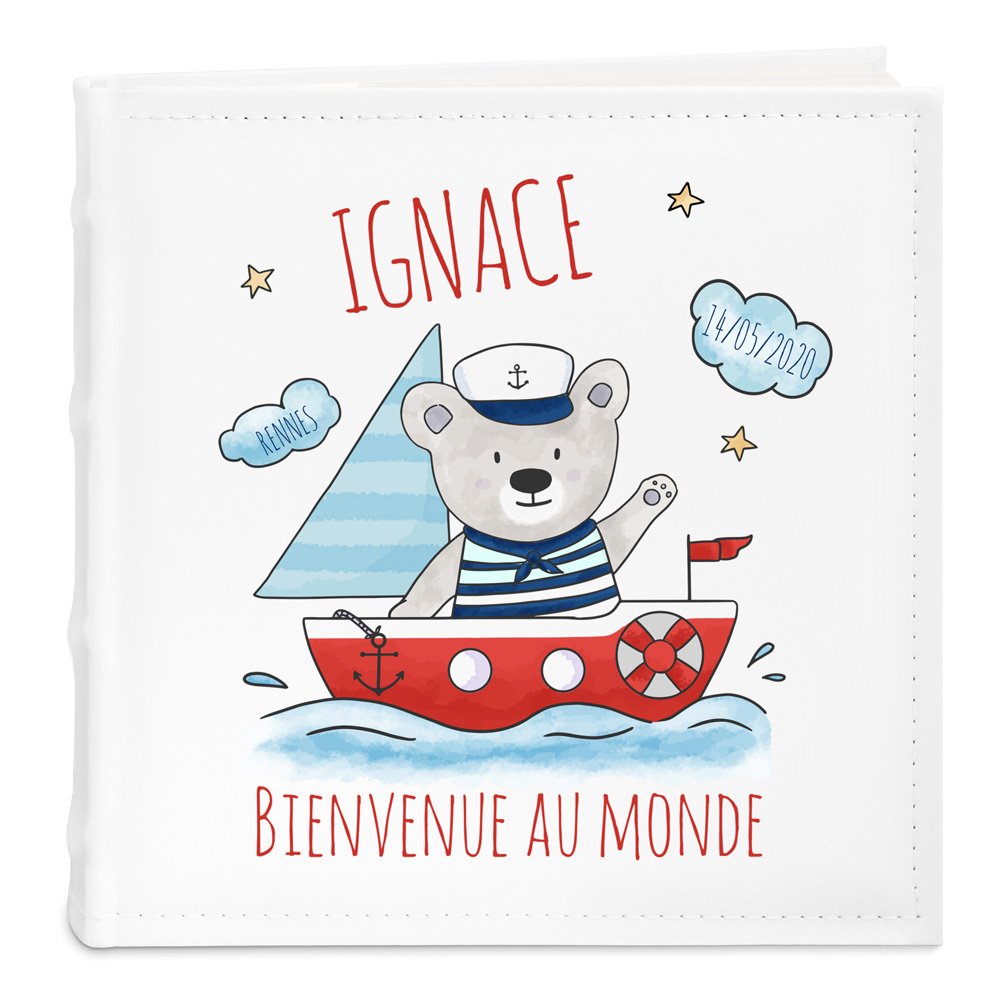 Murrano Personalized Photo Album for a Boy's Birth