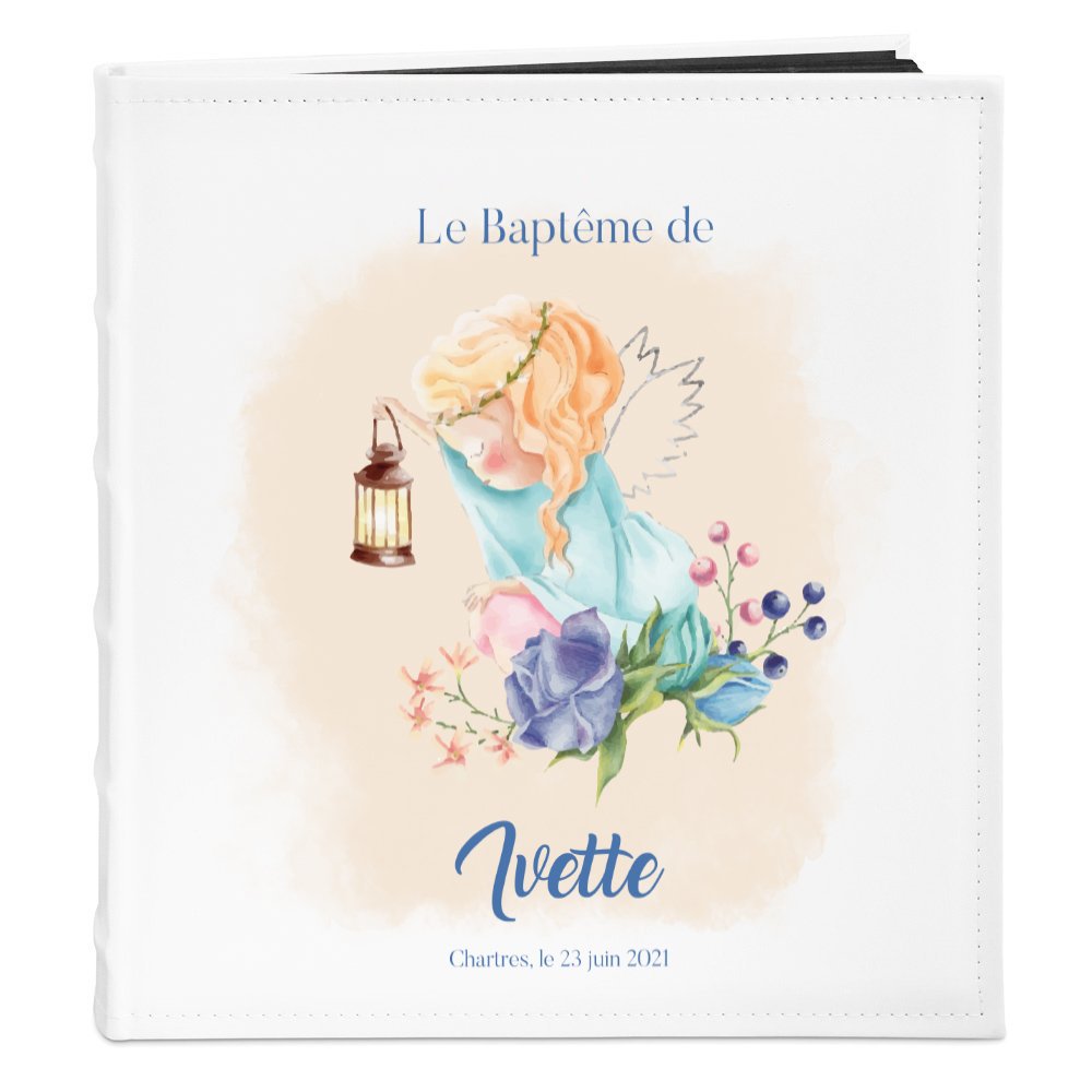 Murrano Photo Album - Customized Girl's Baptism Memory with Angel