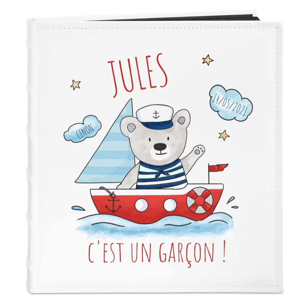 Murrano Personalized Photo Album for Newborn Boy