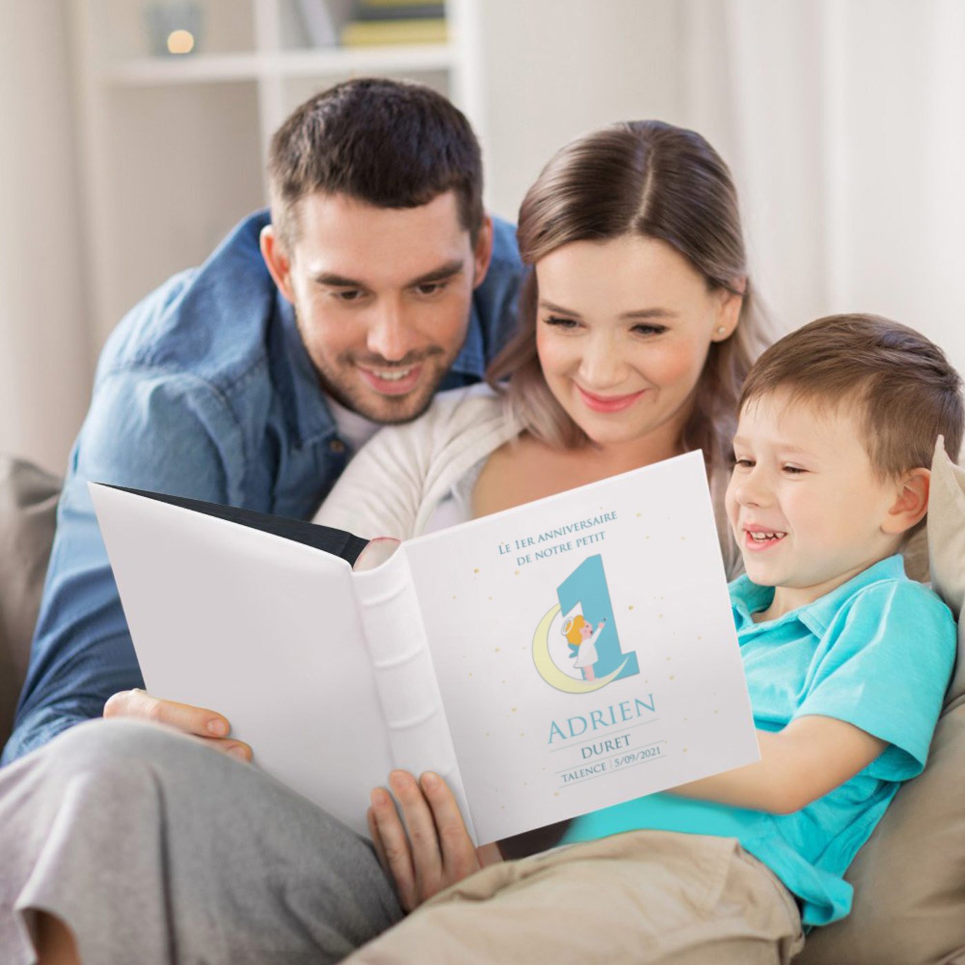 Murrano Personalized Photo Album for Boy's 1st Birthday