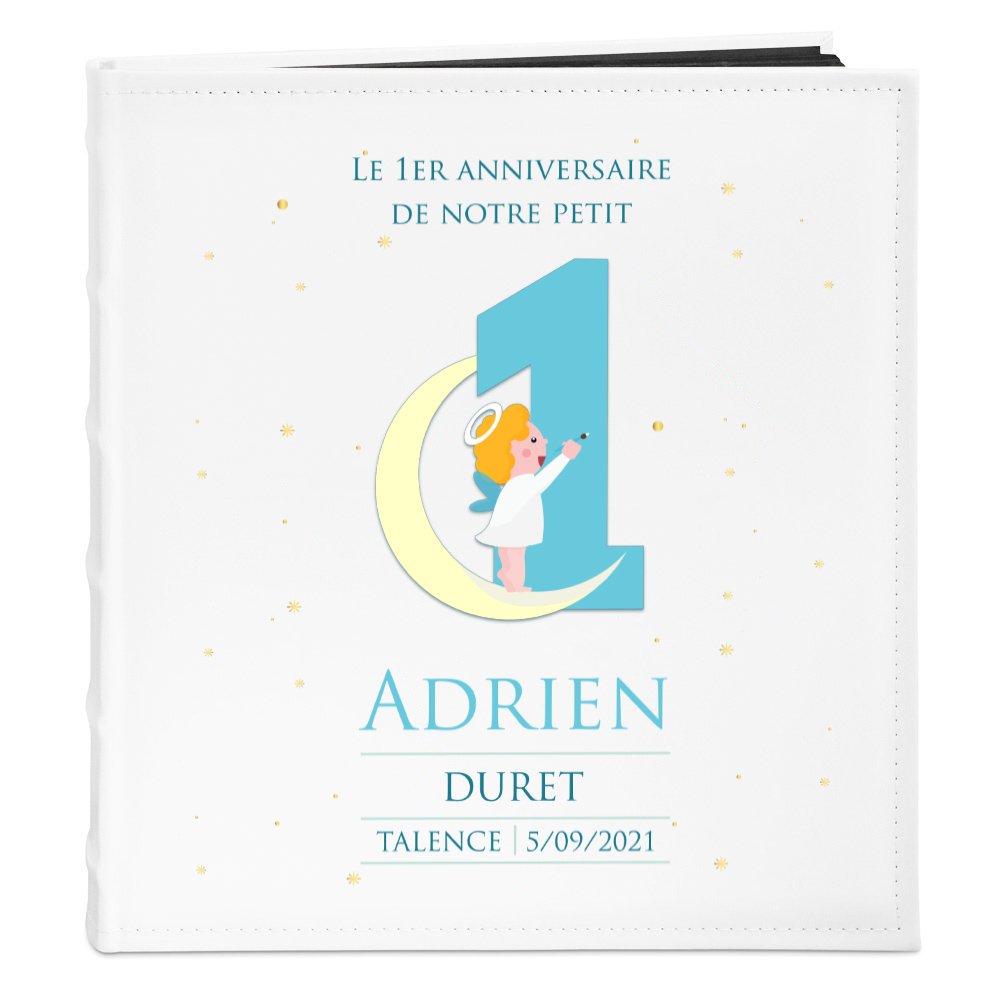 Álbum de fotos personalizado Murrano para el primer aniversario de un niño