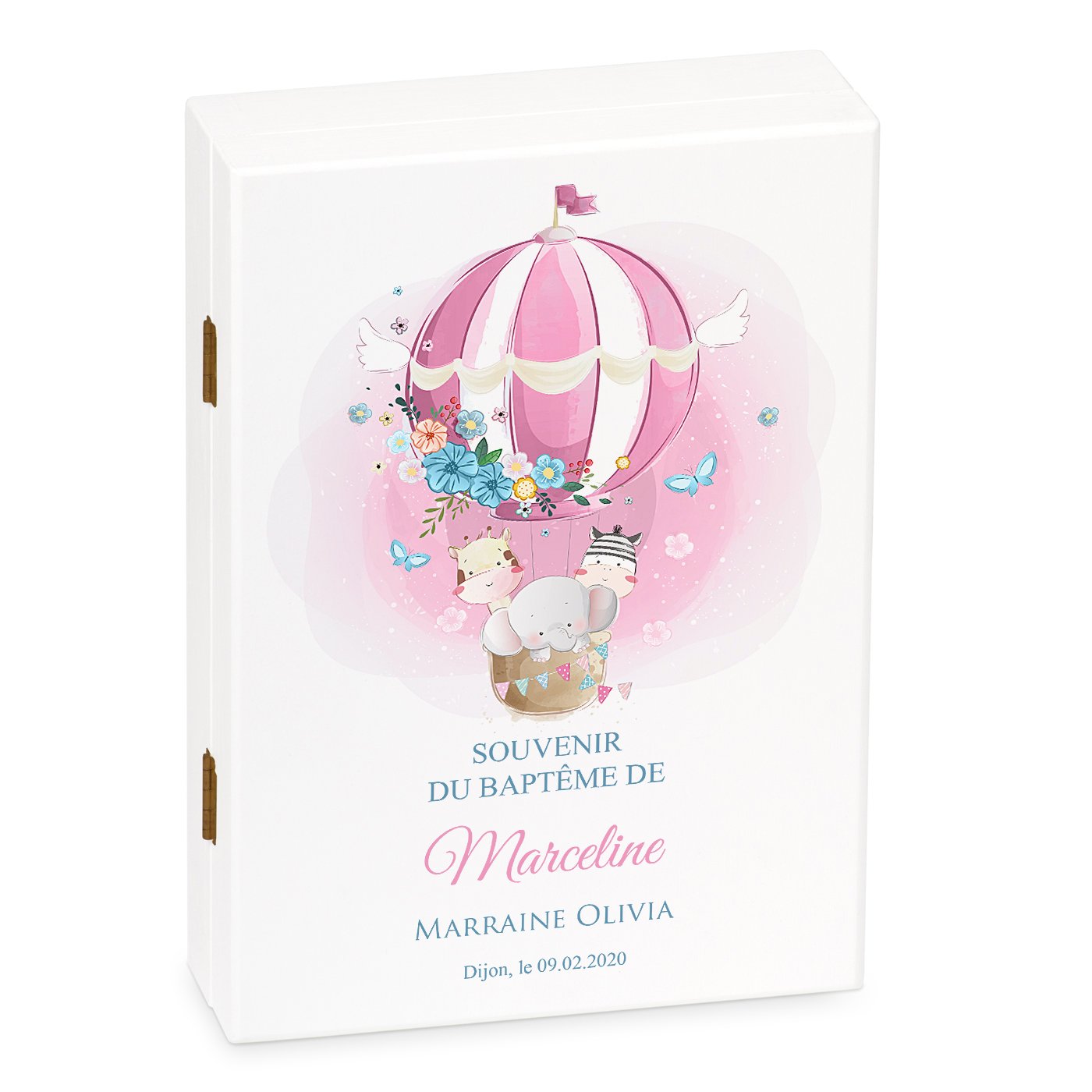 Set de cubiertos personalizado Murrano para niña con nombre grabado para bautismo