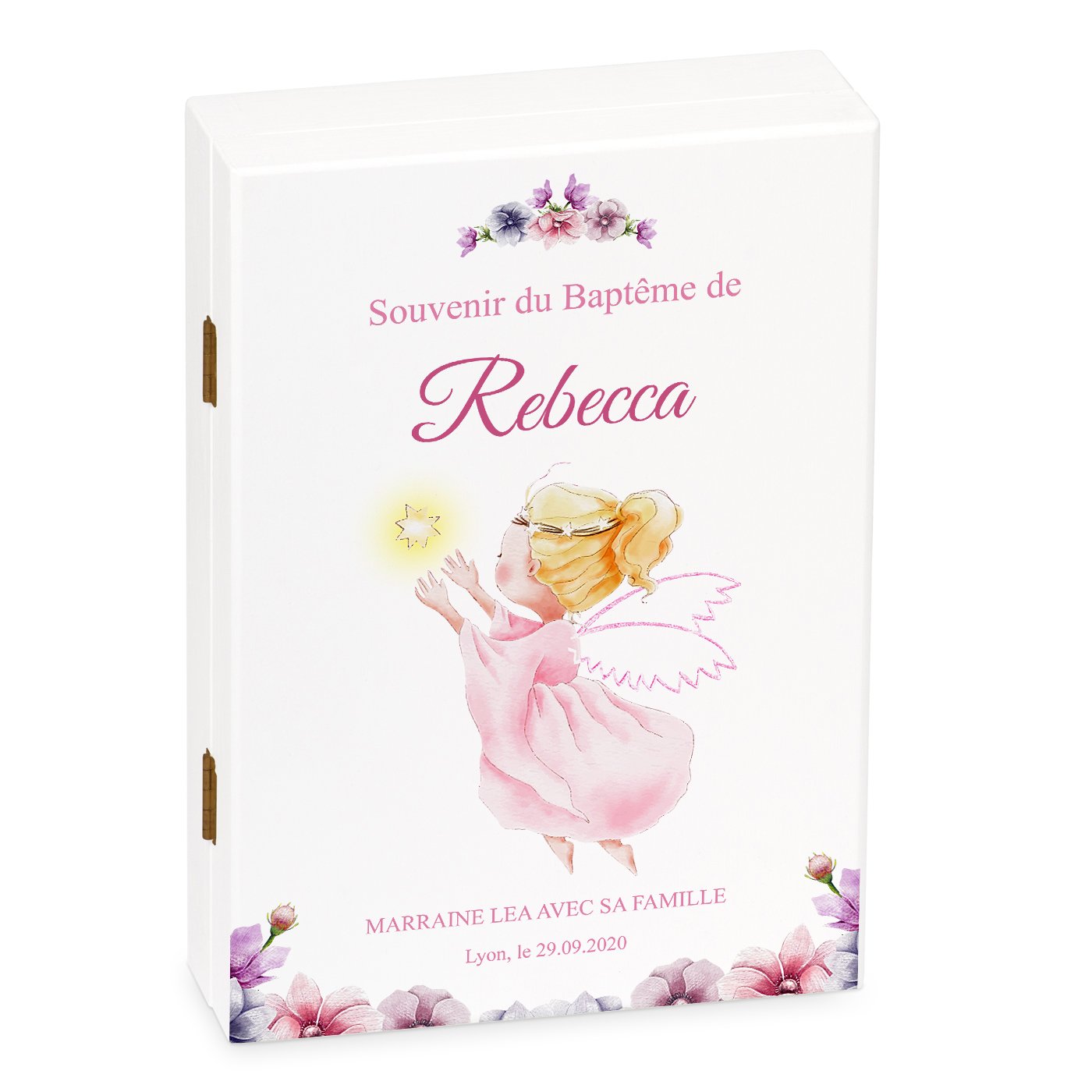 Set de cubiertos personalizado Murrano para niña, grabado con nombre para bautismo