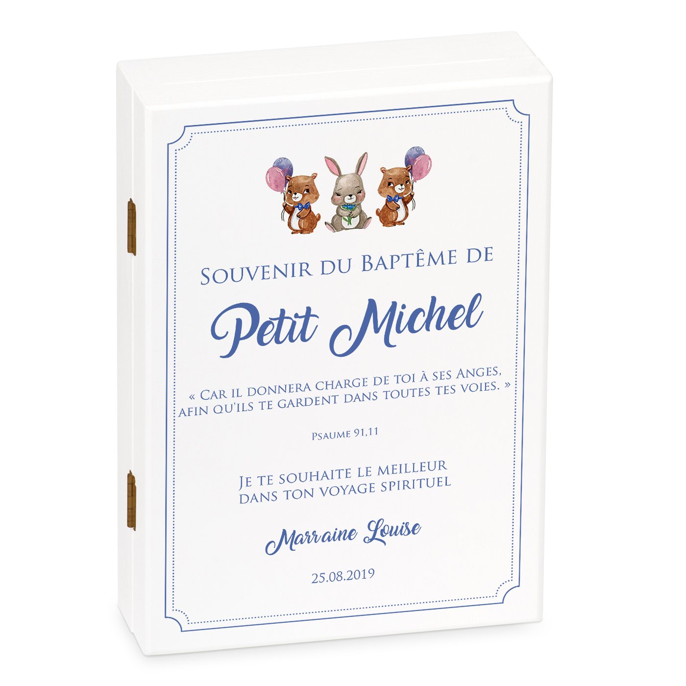 Set de cubiertos personalizado Murrano con nombre grabado para niño recuerdo