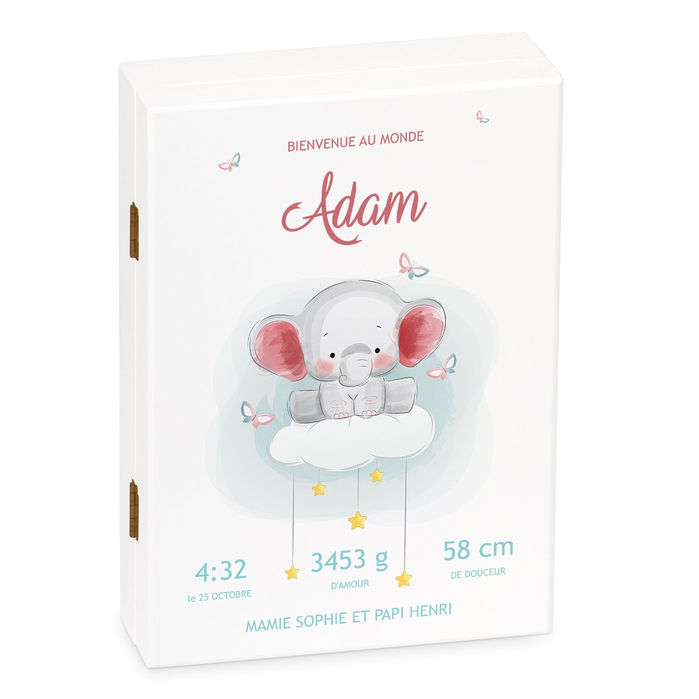 Set de cubiertos para bebé elefante personalizado