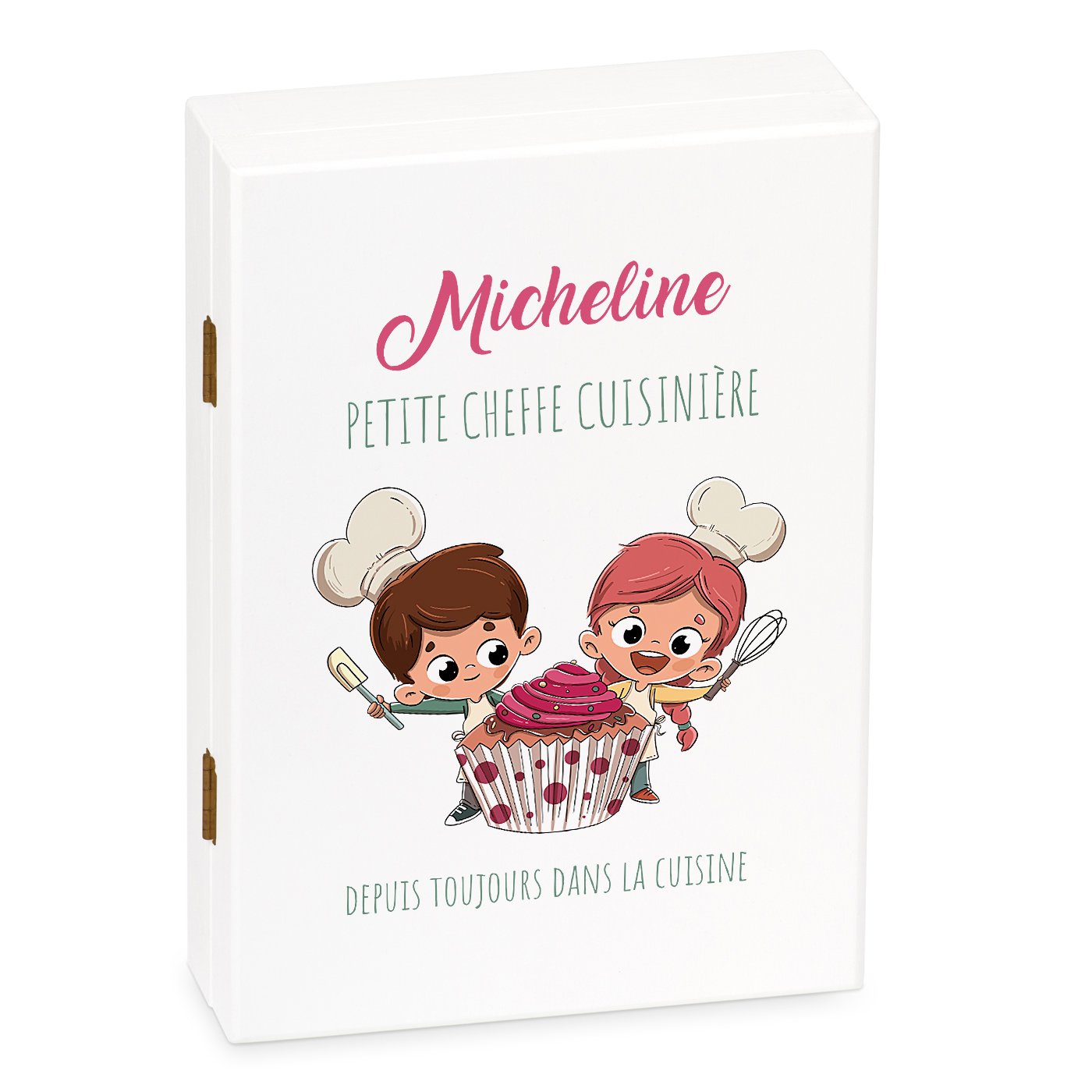 Set de cubiertos personalizado Murrano para niños - Grabado con 'Muffin Cupcake' para niña