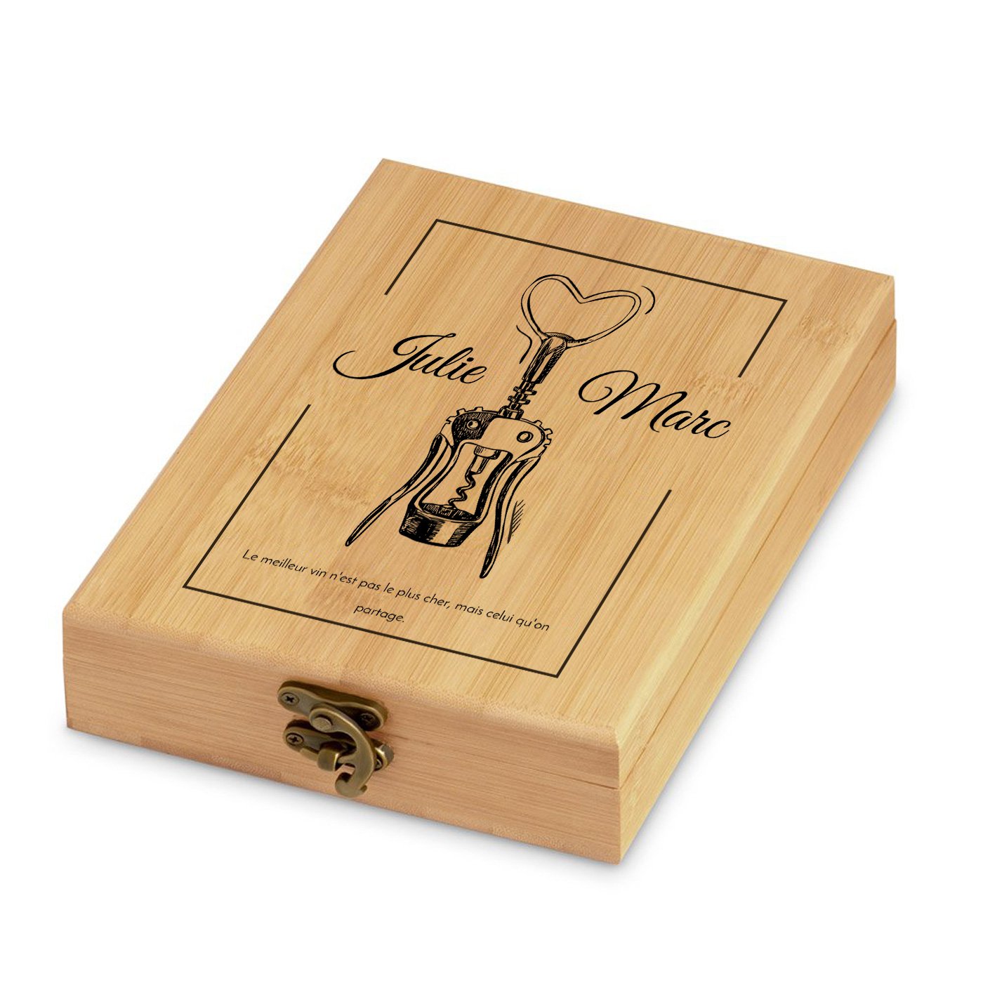 Murrano Personalized Wine Accessory Set with Bamboo Box