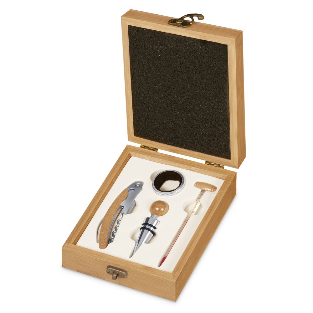 Murrano Personalized Bamboo Wine Accessory Set for Women's 40th Birthday