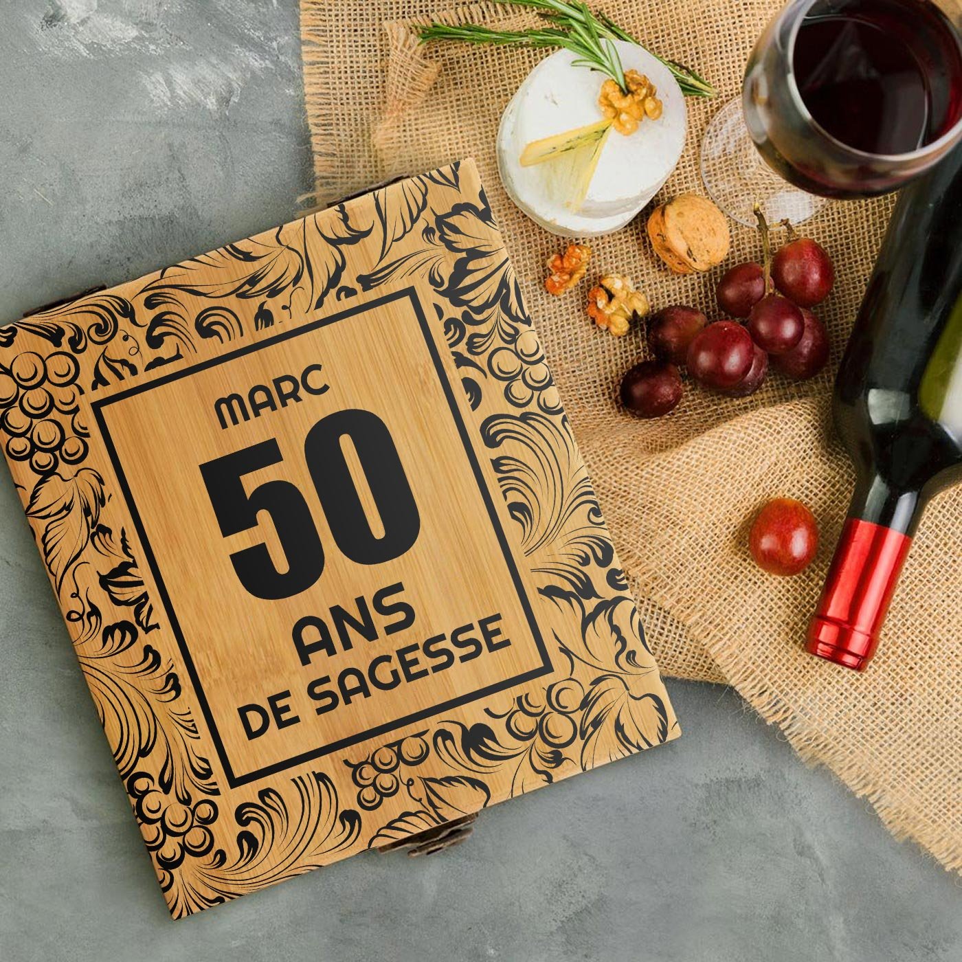 Murrano Bamboo Wine Accessory Set for Dad's 50th Birthday