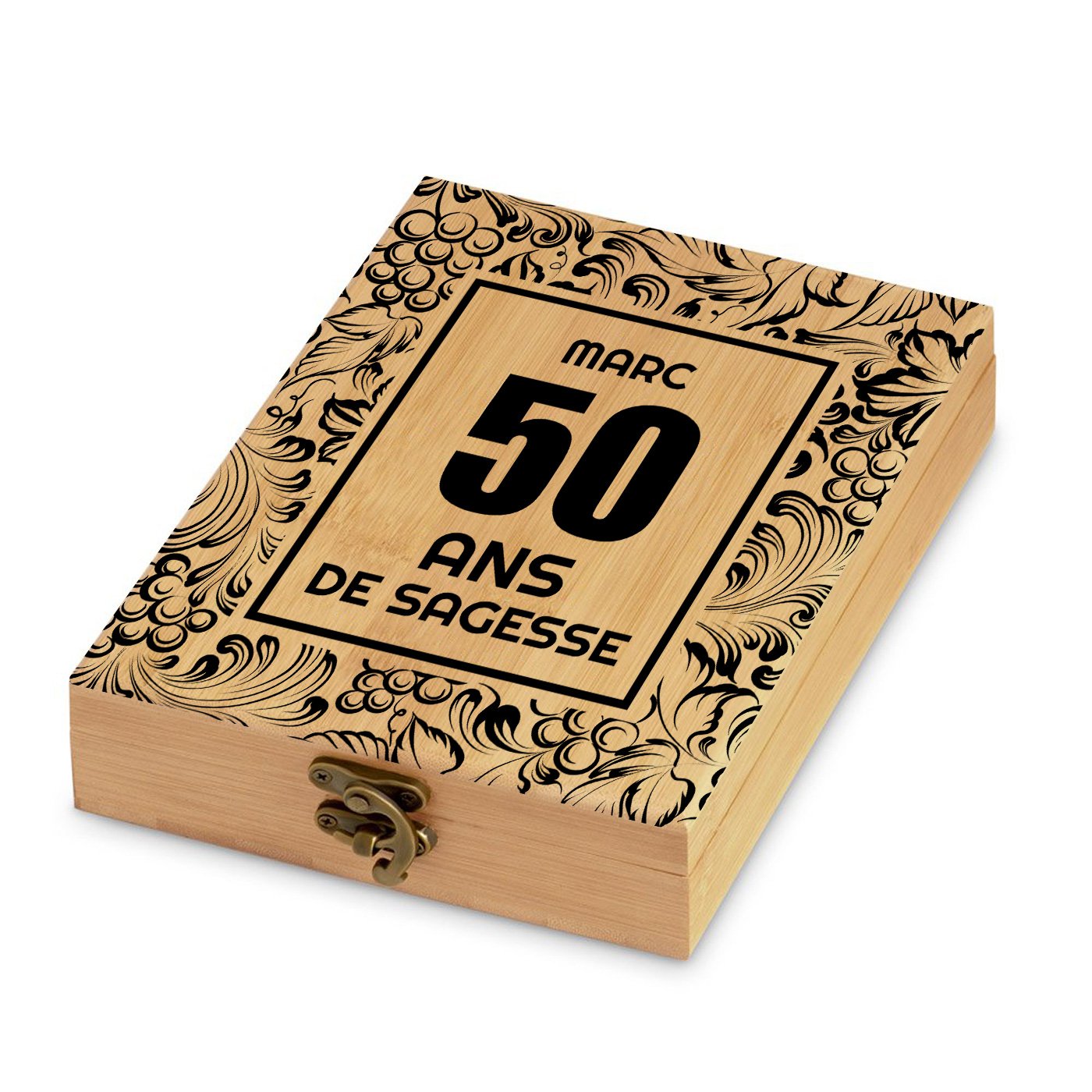 Murrano Bamboo Wine Accessory Set for Dad's 50th Birthday