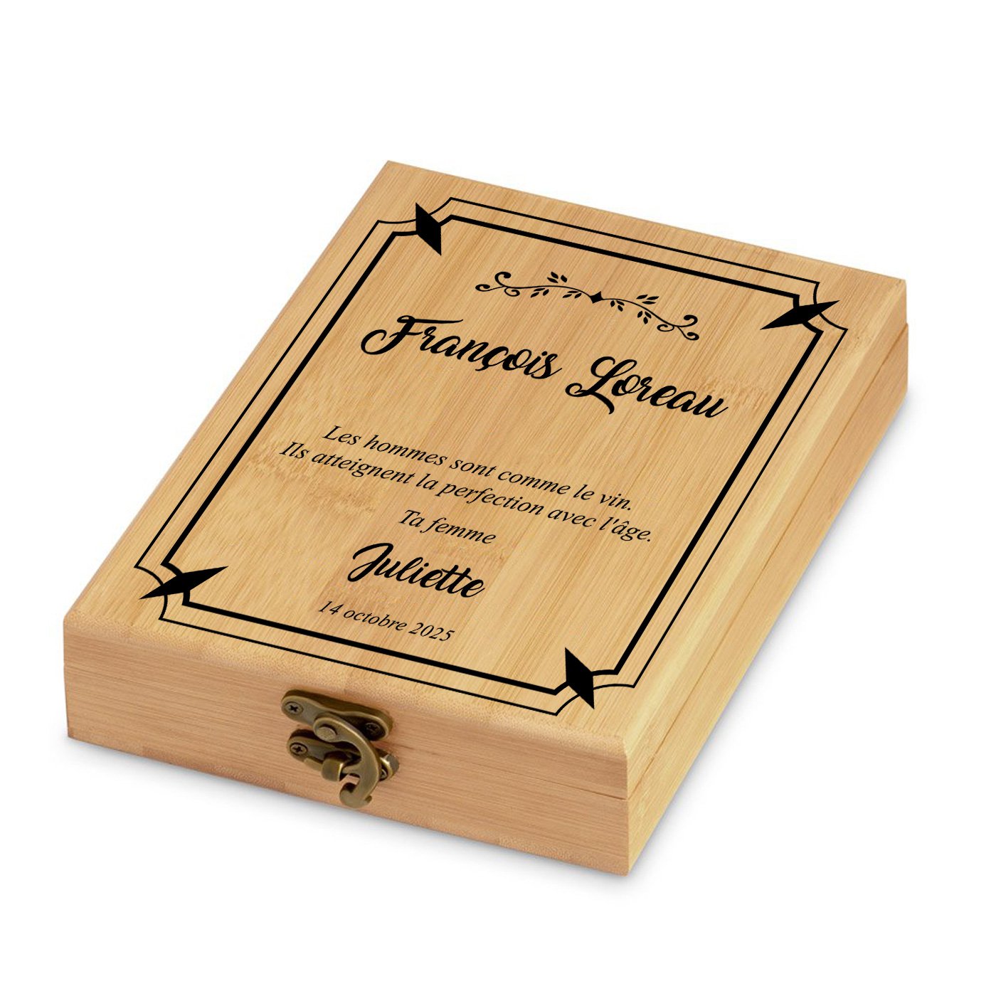 Murrano Personalized Bamboo Wine Accessory Set