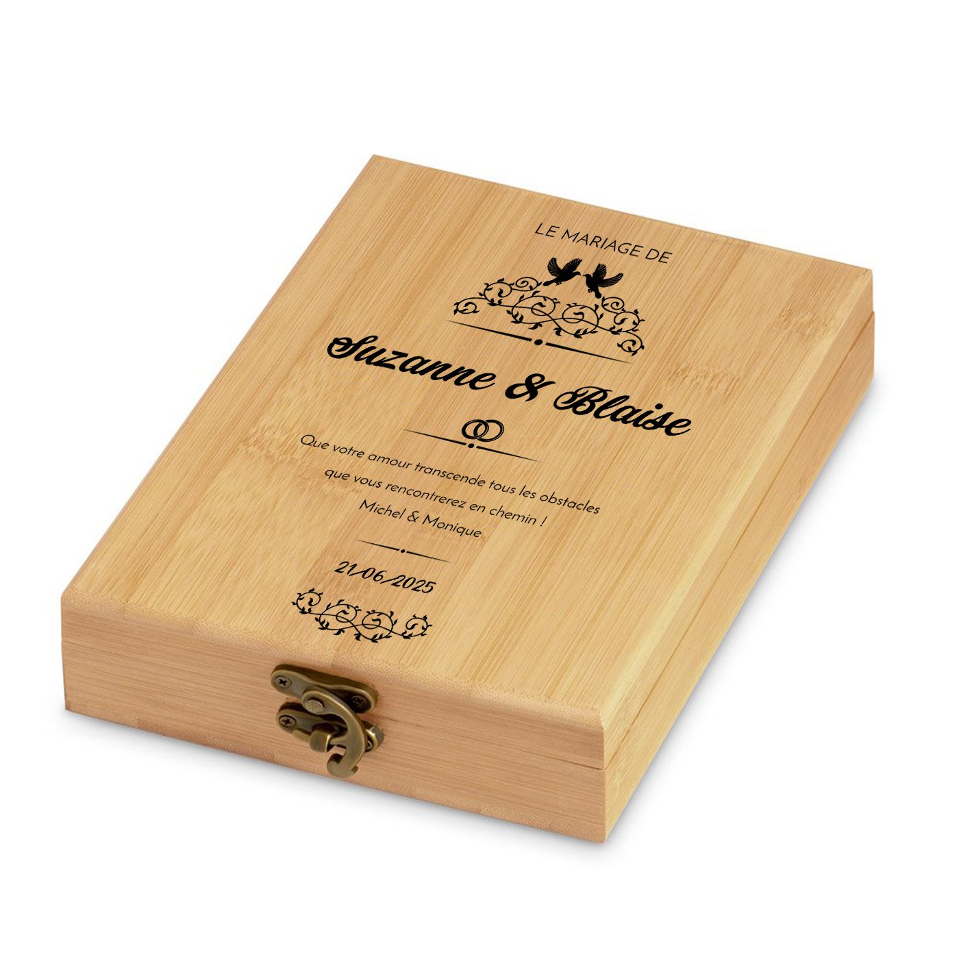 Murrano Bamboo Wine Accessory Set for Newlyweds
