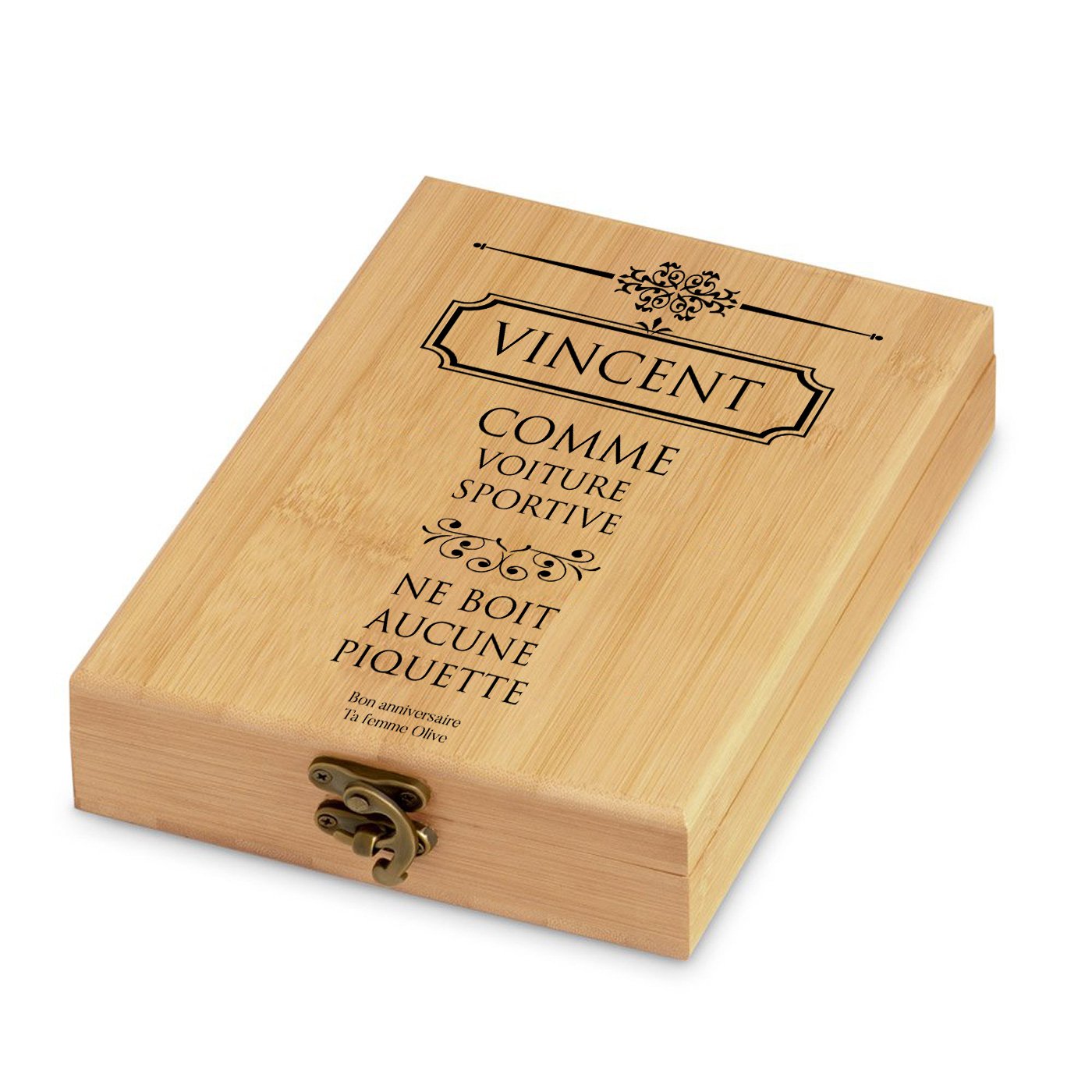 Murrano Wine Accessory Set with Bamboo Box - Anniversary Gift for Husband