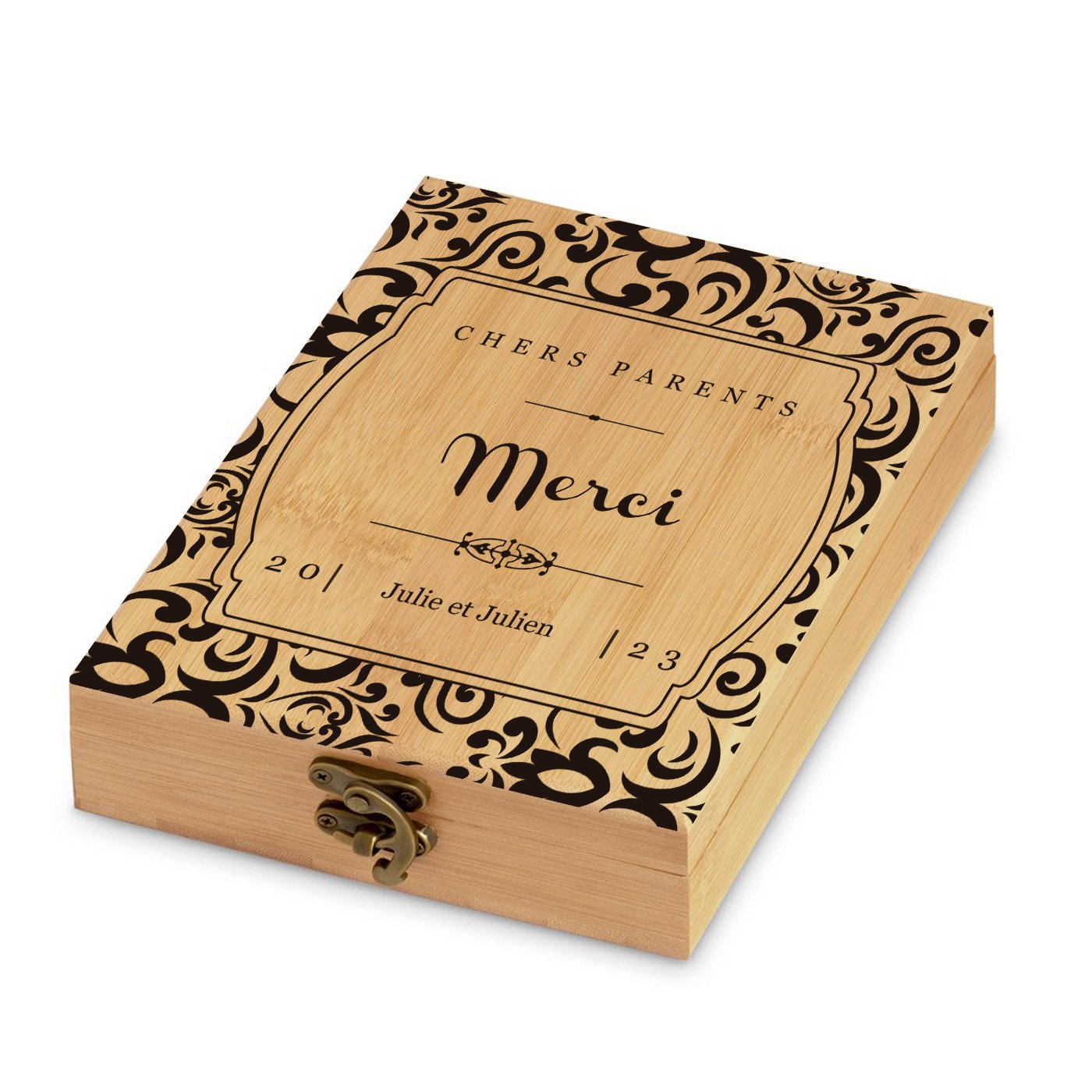Murrano Personalized Bamboo Wine Accessory Set