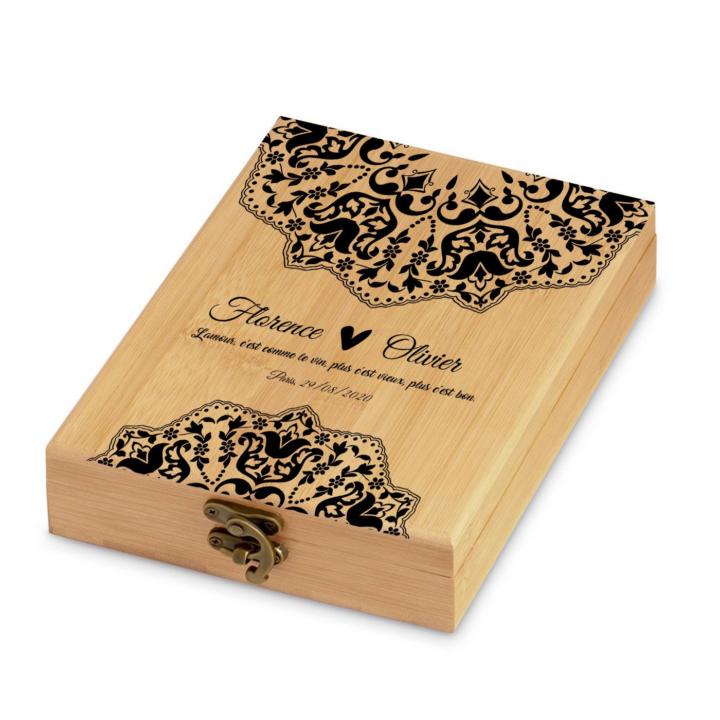 Murrano Personalized Bamboo Wine Accessory Set