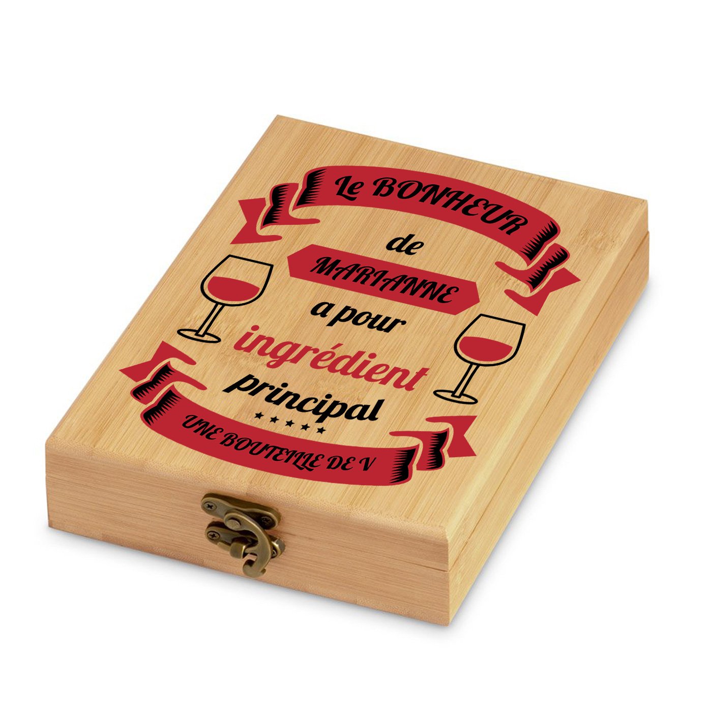 Murrano Personalized Bamboo Wine Accessory Set