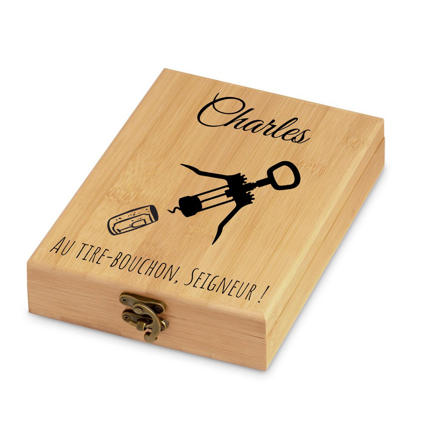 Murrano Personalized Bamboo Wine Accessory Set