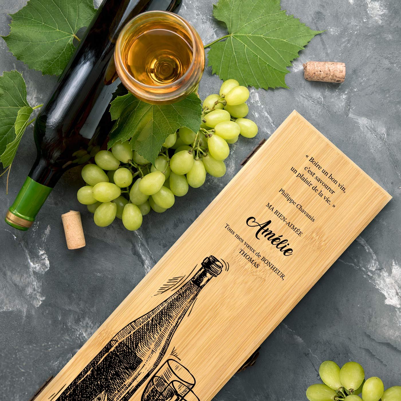 Murrano Wine Gift Box with 4 Accessories for Women's Birthday