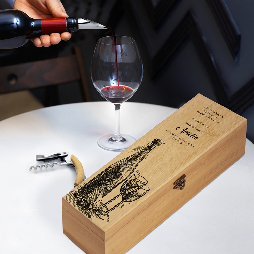 Murrano Wine Gift Box with 4 Accessories for Women's Birthday