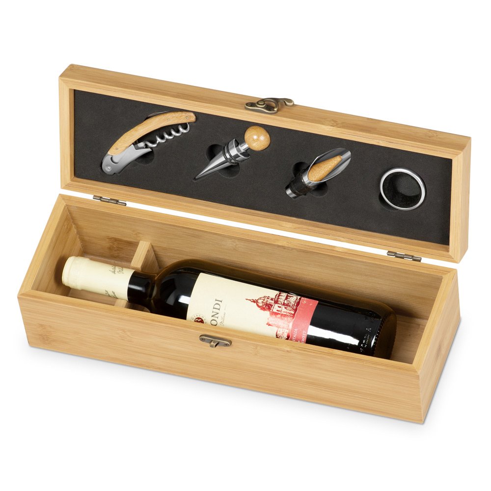 Murrano Wine Gift Box with 4 Accessories for Women's Birthday